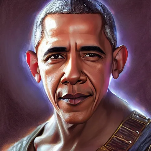 Image similar to Barack Obama as a fantasy D&D character, portrait art by Donato Giancola and James Gurney, digital art, trending on artstation