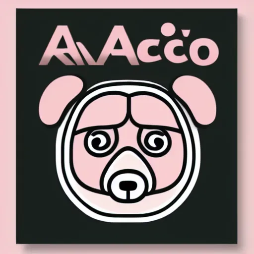 Image similar to a cute pink fluffy vector podcast logo of a streaming bear, golden ratio, iconic, award winning, line art, bold, playful