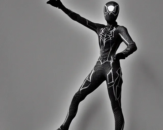 Image similar to iron spider suit, lomography lady grey
