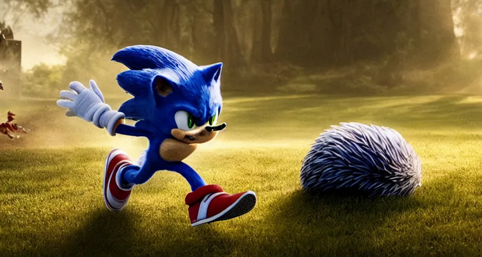 Sonic the Hedgehog in Hereditary (2018) live action, Stable Diffusion