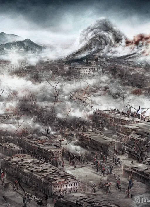 Image similar to apocalypse in north korea in realistic style