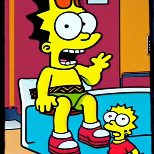 Prompt: Bart Simpson doing the Bart man