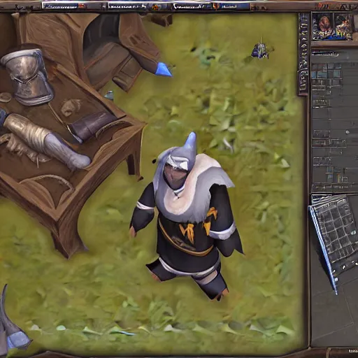 Prompt: a highly detailed portrait of an average runescape player