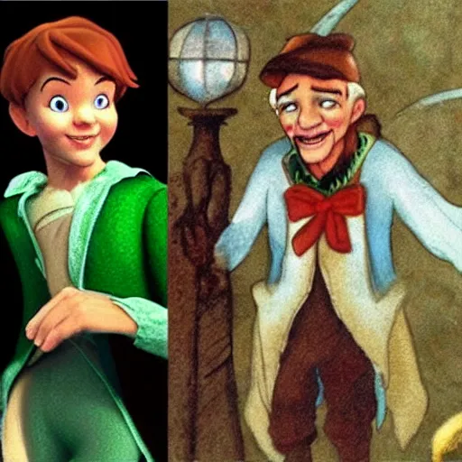 Image similar to peter pan as an old guy.