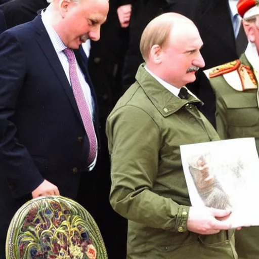 Prompt: alexander lukashenko looking like a blonde russian girl