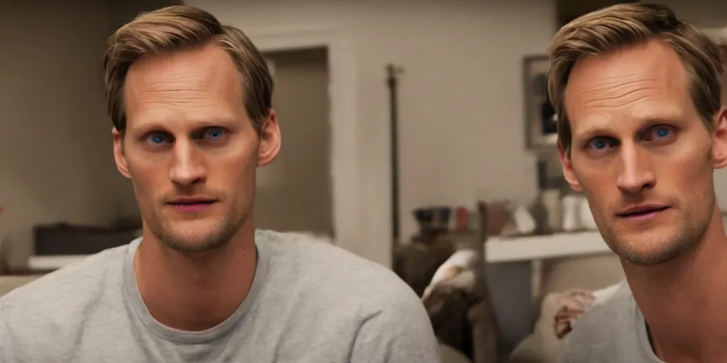 Prompt: Alexander Skarsgård as Pewdiepie in 'YOUTUBE: THE MOVIE' (2022), movie still frame