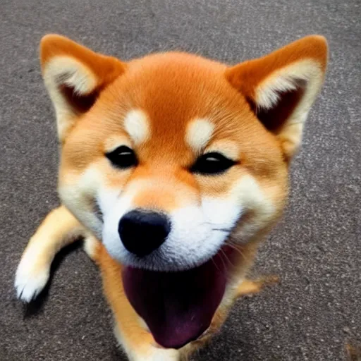 Image similar to shiba inu, making kekw face