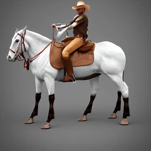 Image similar to christin hendricks as horseman characters, 3 d render, blender,