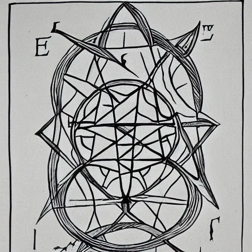 Prompt: alchemical diagram, ink on vellum