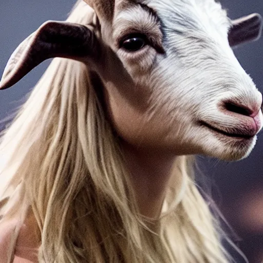 Prompt: a portrait of taylor swift in the role of a goat