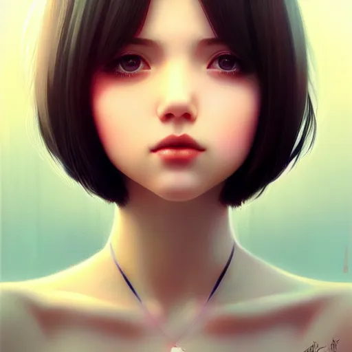 Image similar to cute girl by ross draws, point of view kissing towards the camera by ilya kuvshinov, point of view, rtx reflections, octane render 1 2 8 k, extreme high intricate details by wlop, digital anime art by tom bagshaw