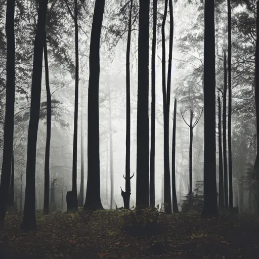 Image similar to a forest inside a deer silhouette