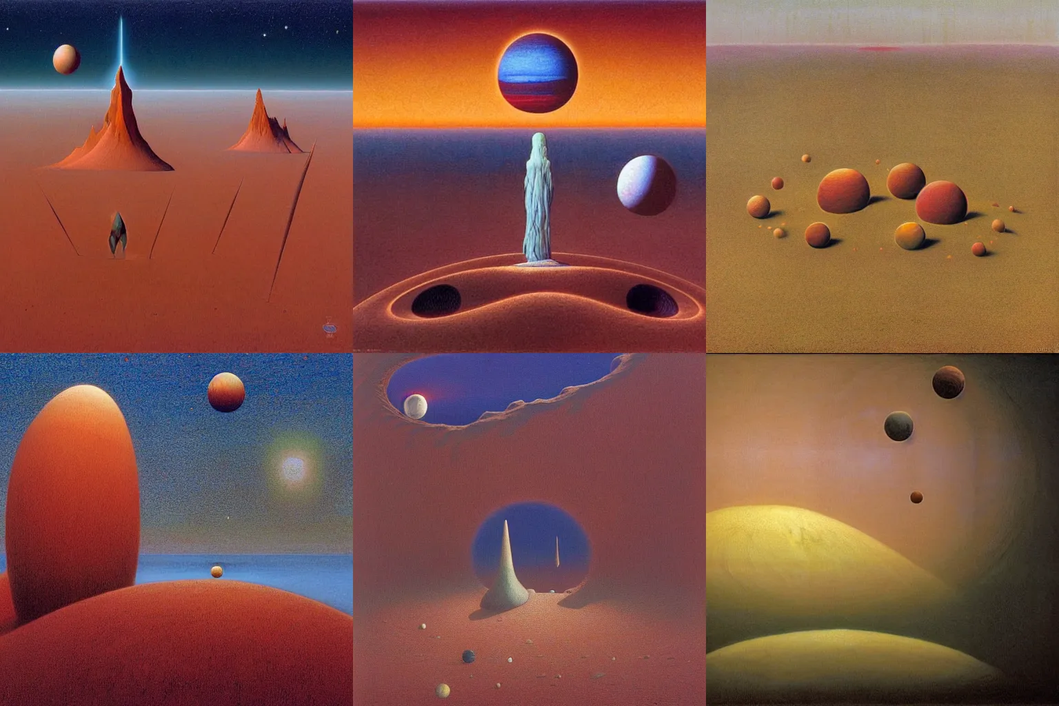 Prompt: cloisonnism view of planets in no mans sky masterpiece moebius bekskinski