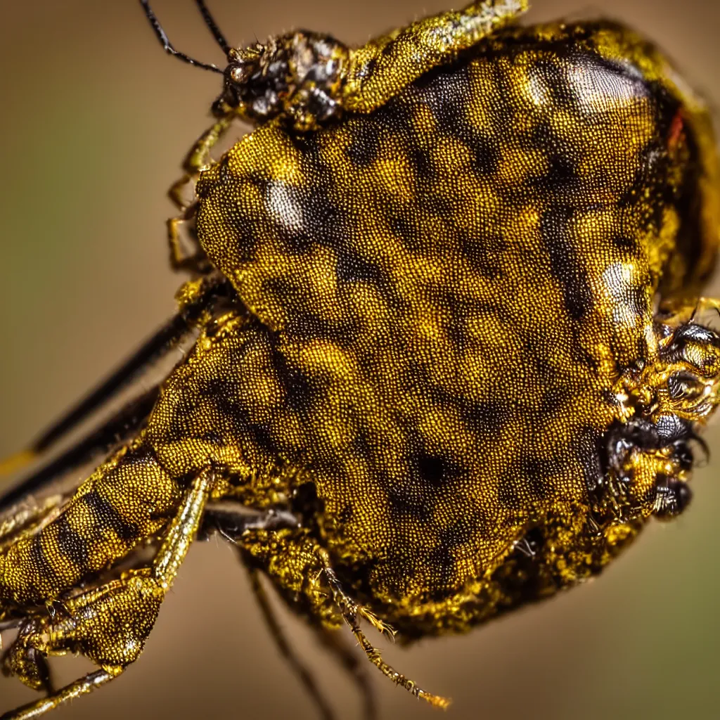 Prompt: macro photo of weird strange dangerous insect XF IQ4, 150MP, 50mm, F/1.4, ISO 200, 1/160s, natural light, Adobe Photoshop, Adobe Lightroom 4k UHD, HDR