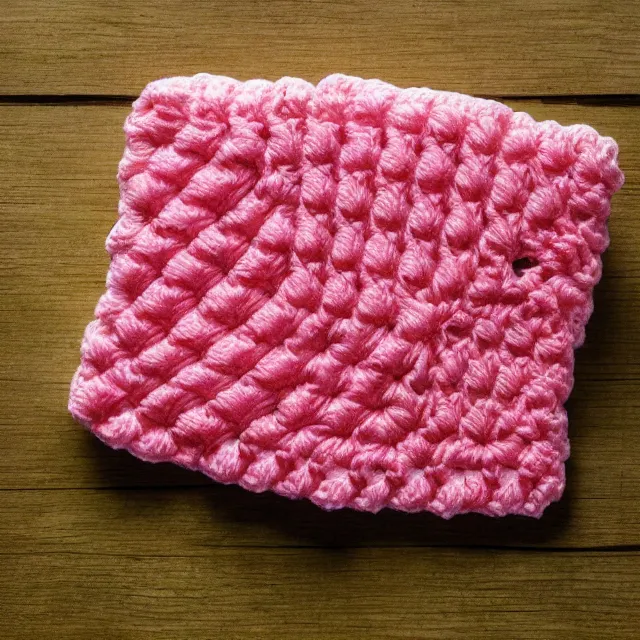 Image similar to a block of crocheted lard