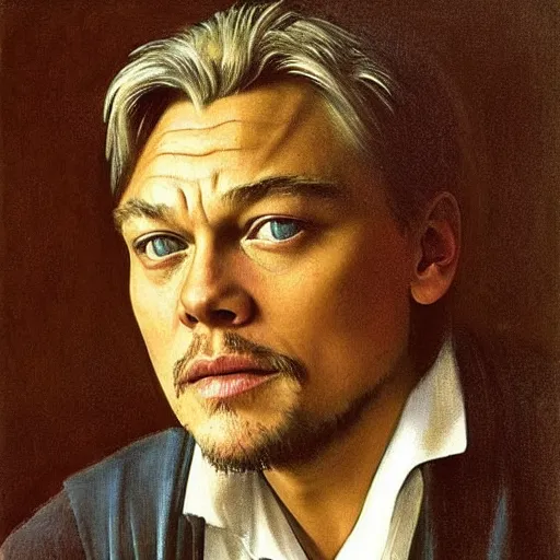 Prompt: Leonardo Di Caprio fused with Morgan Freeman. Painted by Caravaggio, high detail