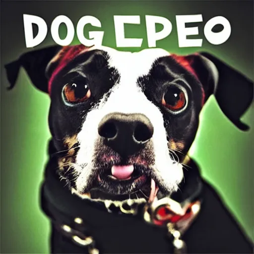 Prompt: Dog Philosopher Album Cover