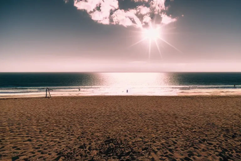 Image similar to top shot view of a beach, natural light, cinematic, 8 k