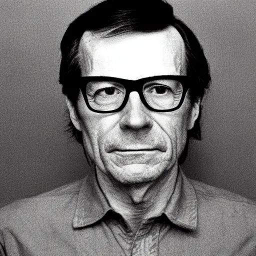Prompt: 1970s of Mugshot Portrait of a very old and decrepit Bryan Cranston with glasses and no beard, no hair completely bald, dressed in 1970s menswear, taken in the 1970s, photo taken on a 1970s polaroid camera, grainy, real life, hyperrealistic, ultra realistic, realistic, highly detailed, epic, HD quality, 8k resolution, body and headshot, film still, front facing, front view, headshot and bodyshot, detailed face, very detailed face