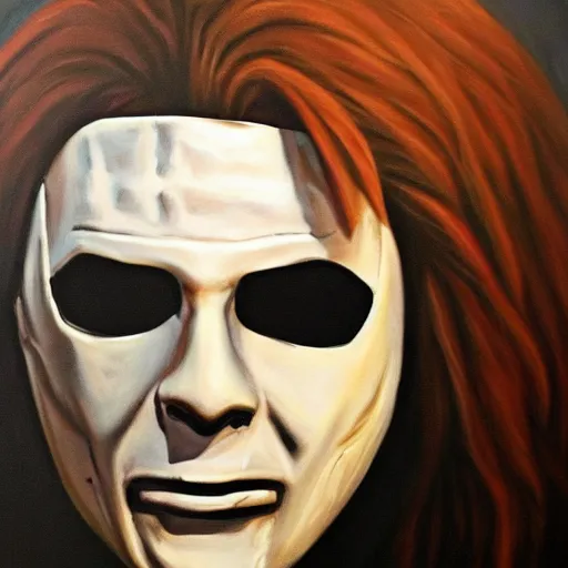 Image similar to A Painting of Michael Myers mask very detail 4K quality super realistic