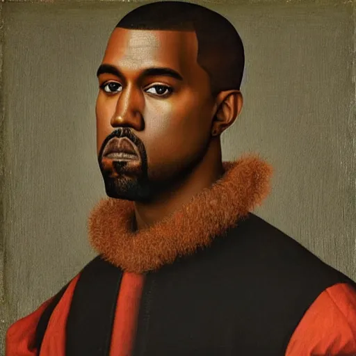 Image similar to A Renaissance portrait painting of Kanye West