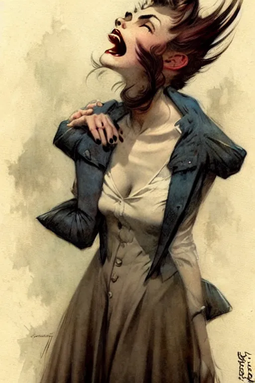 Image similar to (((((1950s vampire cover art . muted colors.))))) by Jean-Baptiste Monge !!!!!!!!!!!!!!!!!!!!!!!!!!!