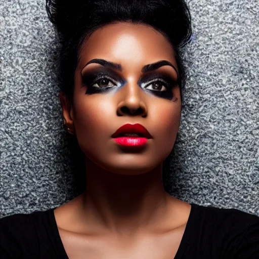 Image similar to Photo of a black woman,pretty make up, bold, self confidence, cinematic, focus