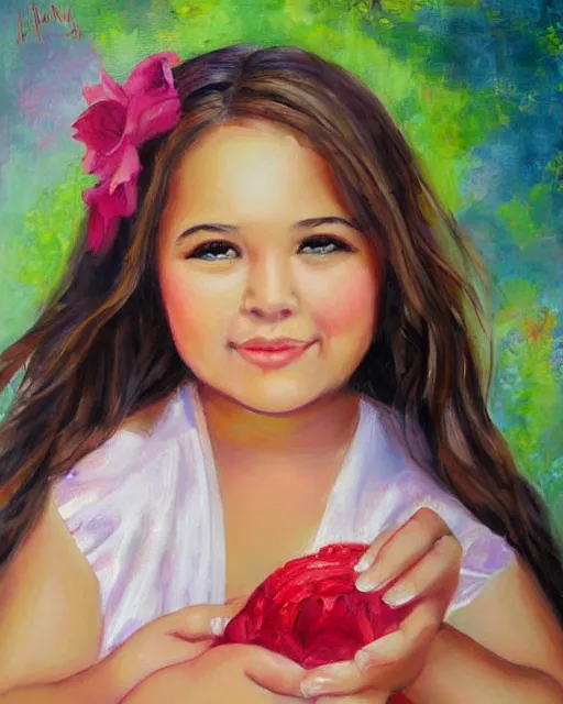 Image similar to beautiful plus size girl painting by lilia alvarado