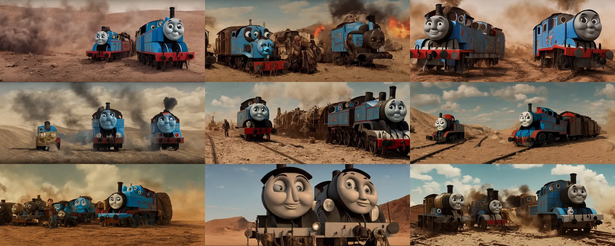 Image similar to still frame of Thomas the Tank Engine in MAD MAX: FURY ROAD (2015)