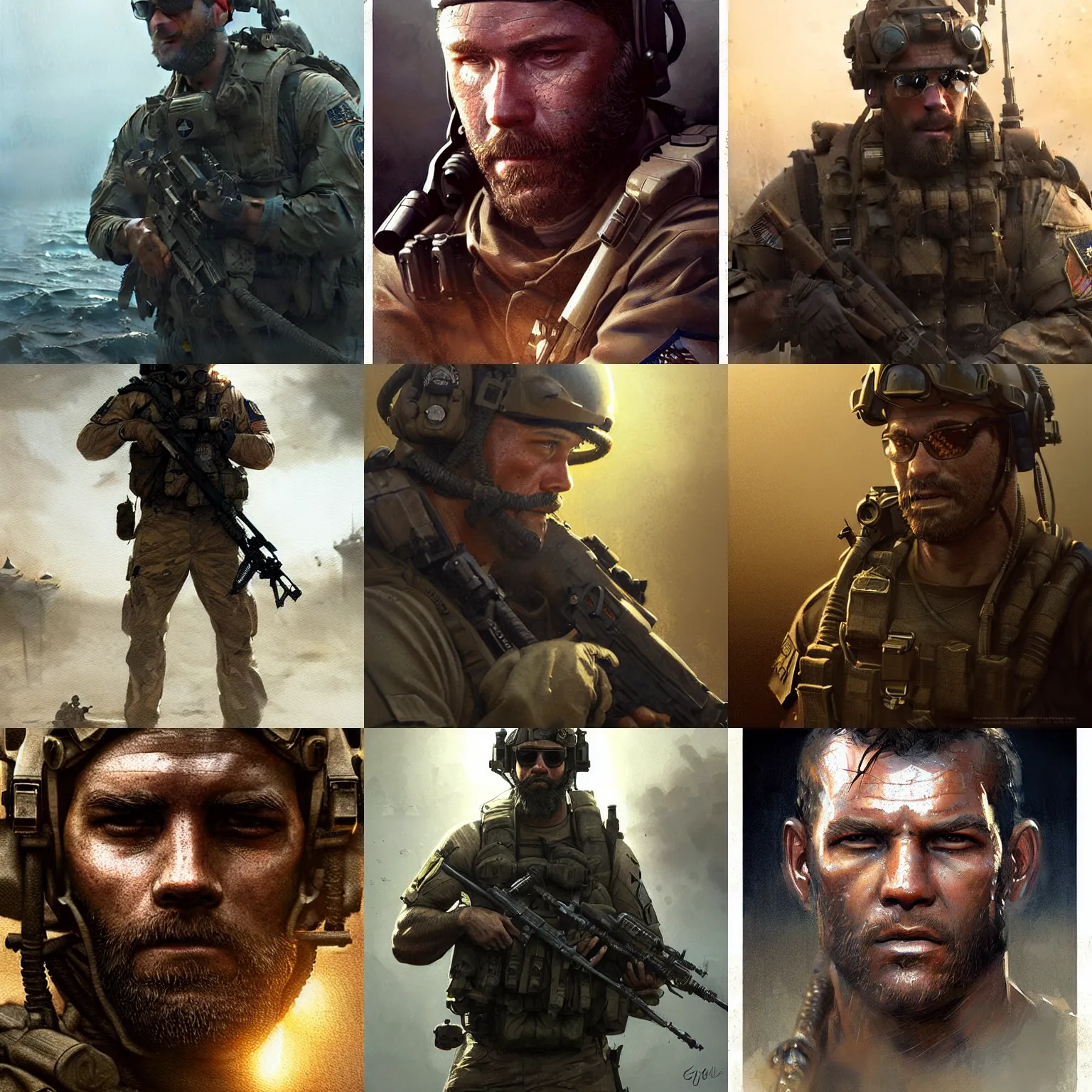 Prompt: navy seal,digital art,ultra realistic,ultra detailed,art by greg rutkowski,detailed face,hyperdetail,photorealistic,professional lighting,cinematic,dramatic,3 point lighting