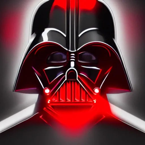 Image similar to darth vader's head coming out of a red mist, trending on artstation, profile pic, centered, accurate anatomy, highly detailed, digital art,