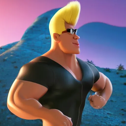 Prompt: johnny bravo live action movie, 8 k, shallow depth of field, ultra high detail, concept art,