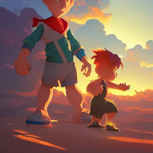 Image similar to hero world rugrats, behance hd by jesper ejsing, by rhads, makoto shinkai and lois van baarle, ilya kuvshinov, rossdraws global illumination