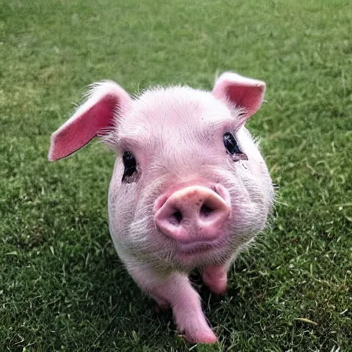 Image similar to half miniature pig, half bunny, baby animal, cute, adorable