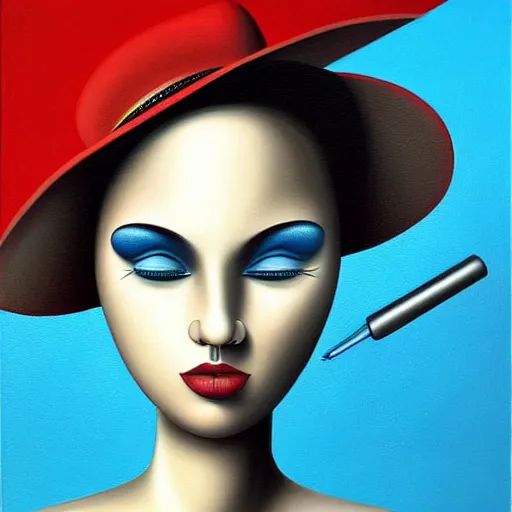 Image similar to airbrush art, an ultrafine detailed painting by rafal olbinski, pop surrealism, minimalist, skeuomorphic, very detailed, behance contest winner, detailed painting, a painting of a woman