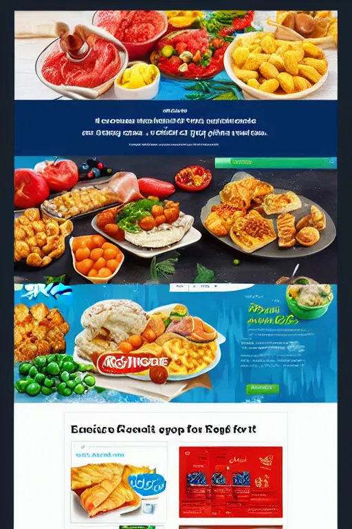 Image similar to realistic frozen food shop eccomerce homepage