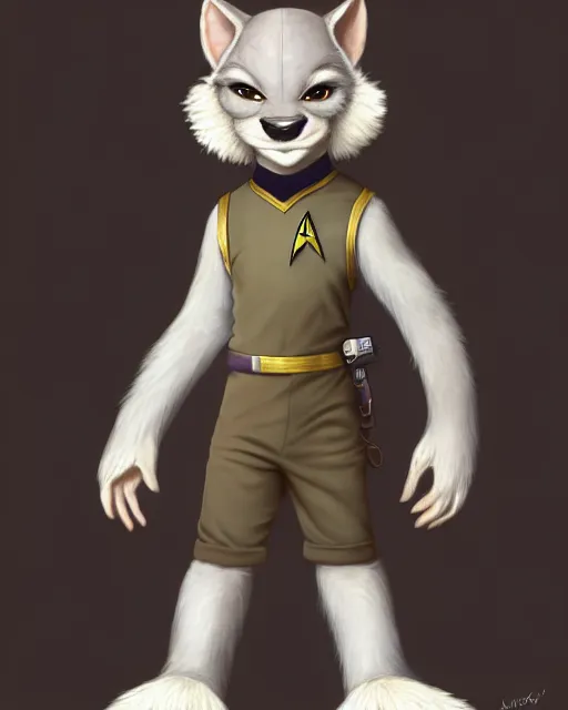 Prompt: character concept art of a cute young male anthropomorphic startrek furry | | cute - fine - face, pretty face, key visual, realistic shaded perfect face, fine details by stanley artgerm lau, wlop, rossdraws, james jean, andrei riabovitchev, marc simonetti, and sakimichan, trending on artstation