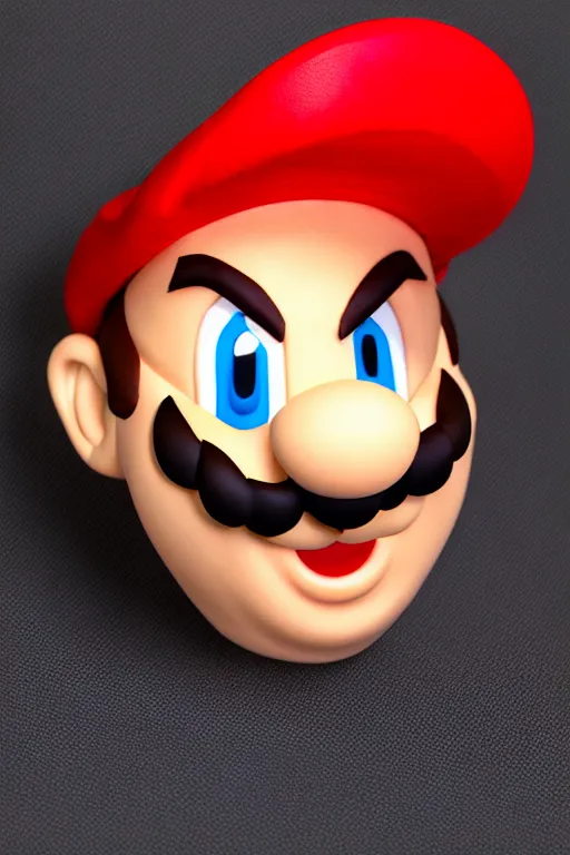 Prompt: ultra realistic porcelain head of mario bros highly detailed, real, canon 5 d