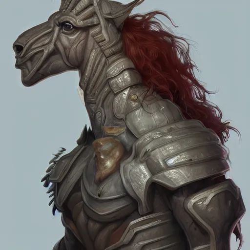 Prompt: Portrait of a Zentaur, horse body with a human chest and head, dnd character design concept art, by Rémi Jacquot and Maxime Templé and Grace Liu, hyper detailed, uncropped.