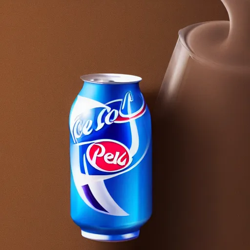 Prompt: a combination of milk beverage and pepsi soda pop, product photography, 4 k, advertisement