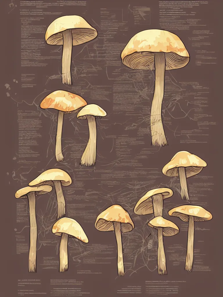 Prompt: vector graphic poster of a mushroom, 4 k, artstation