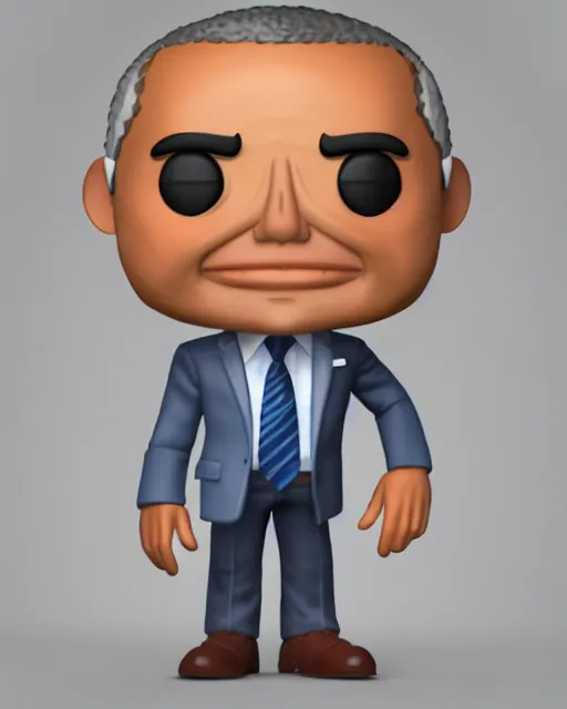 Image similar to full body 3d render of Barack Obama as a funko pop, studio lighting, white background, blender, trending on artstation, 8k, highly detailed