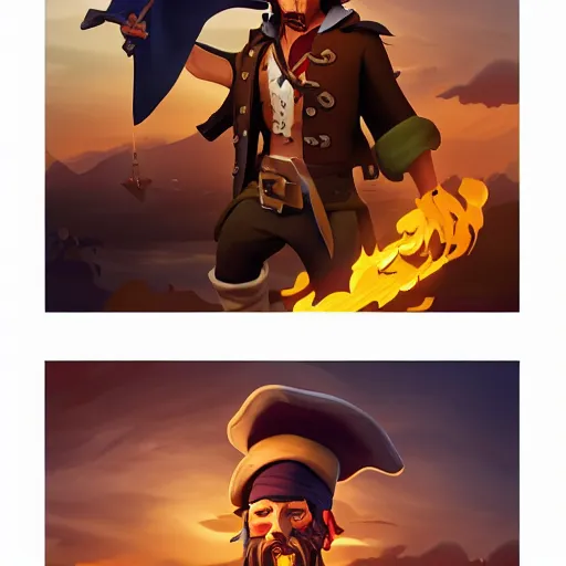 Image similar to painting jack the pirate on sea of thieves game avatar hero smooth face median photoshop filter cutout vector behance hd by jesper ejsing, by rhads, makoto shinkai and lois van baarle, ilya kuvshinov, rossdraws, illustration, art by ilya kuvshinov and gustav klimt