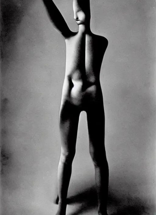 Image similar to Portrait of a cyclops girl, surreal photography by Man Ray