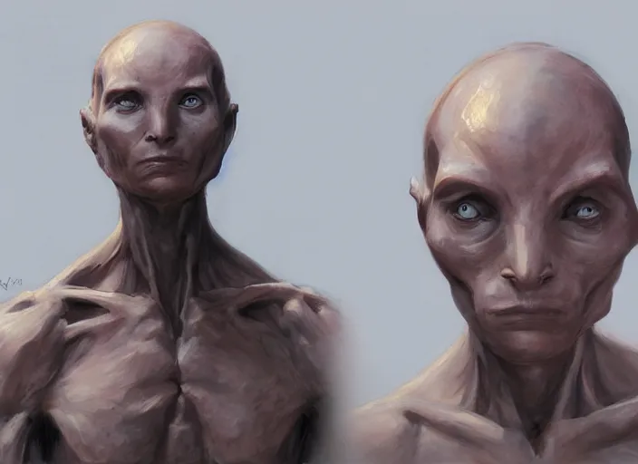 Image similar to human sculpture with VR Headset for Alien Convenant Movie, concept art oil painting by Jama Jurabaev, extremely detailed, brush hard, artstation