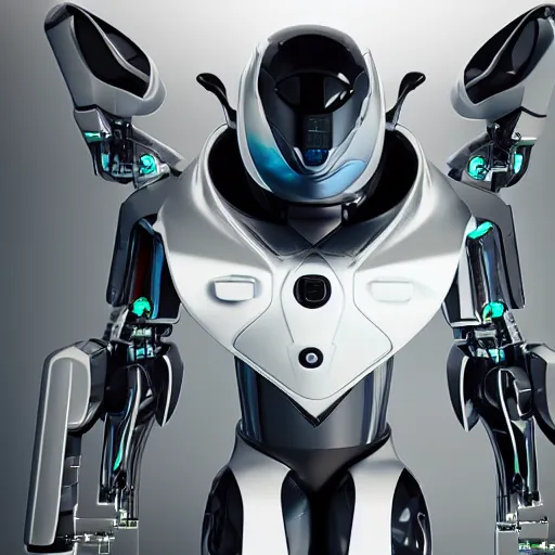 Prompt: futuristic robot, symmetrical composition, maximum render, high fidelity graphics. ray - traced. majestic. epic.