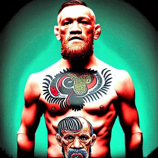 Prompt: conor mcgregor as mahatma gandhi, hindi art, digital art