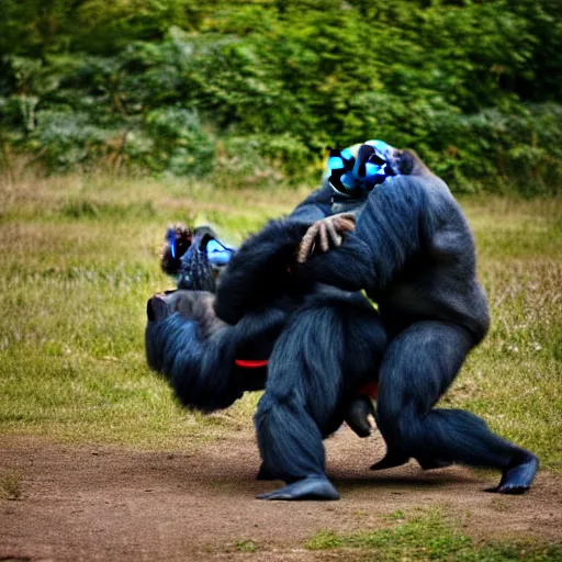 Image similar to gorilla doing judo, DSLR photography