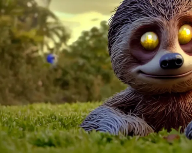 sonic the hedgehog as a sloth, weta hyperrealism | Stable Diffusion ...