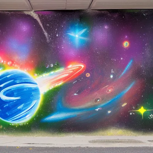 Image similar to Liminal space in outer space graffiti by Henry Chalfant